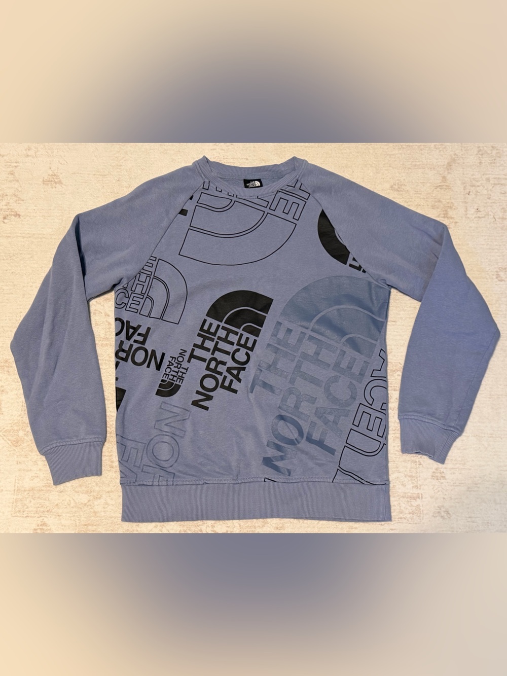 The North Face Blue Graphic Logo Crewneck Sweater